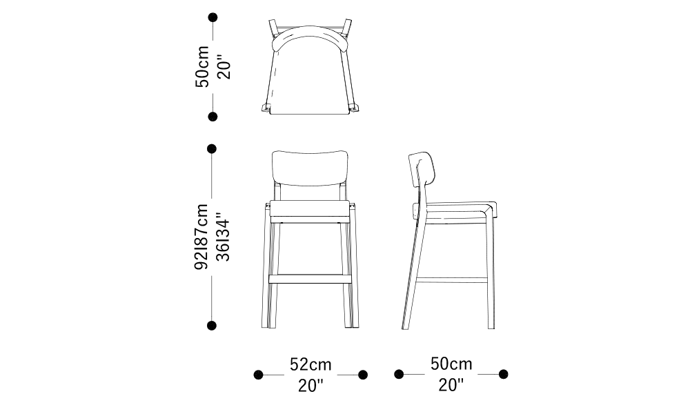 Image of the main dimensions of the product